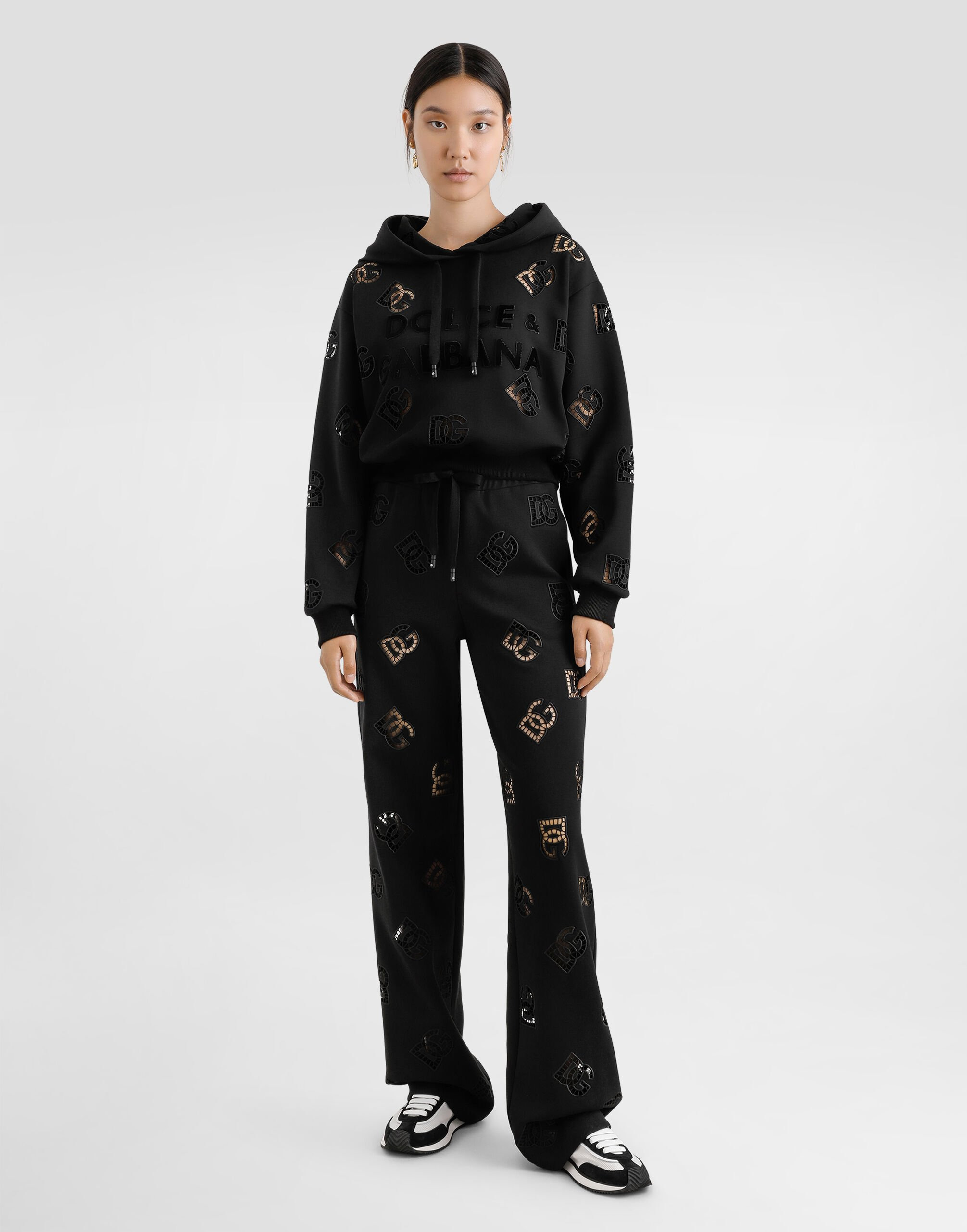 Jersey hoodie with cut-out and DG logo - 2