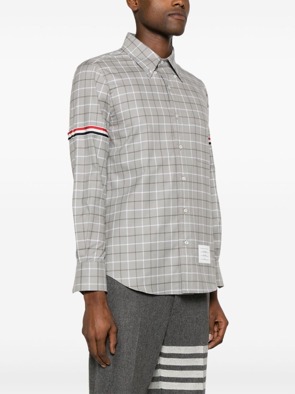 tattersall-checked cotton shirt - 3