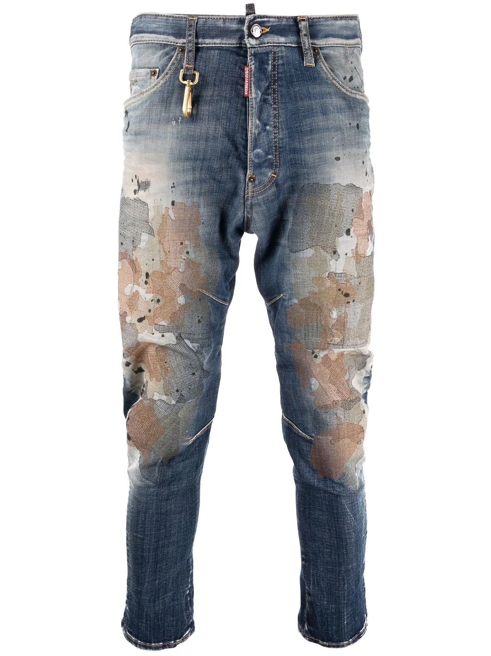 distressed tapered jeans - 1