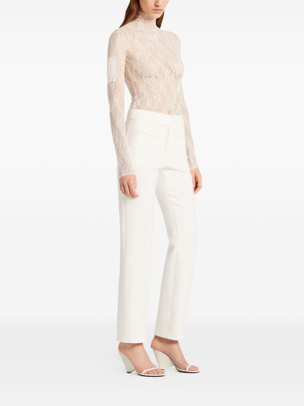 lace turtleneck top - 3