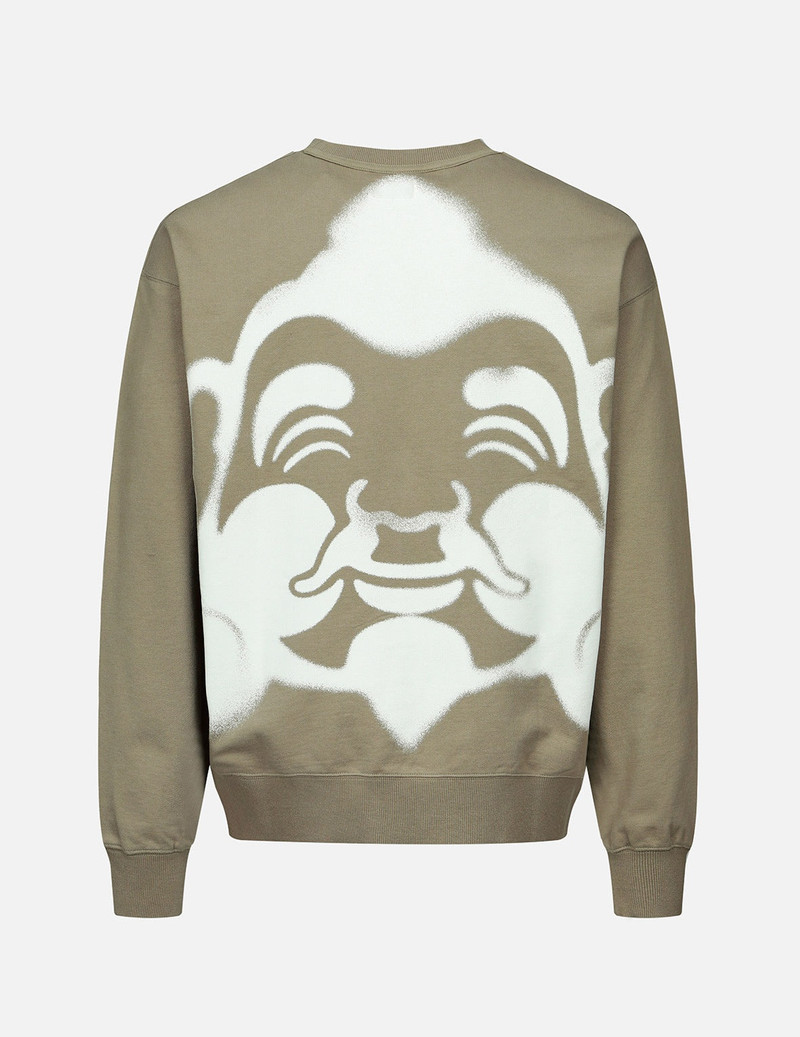 EVISU Spray-effect Godhead Print Sweatshirt with Seagull Embroidery outlook