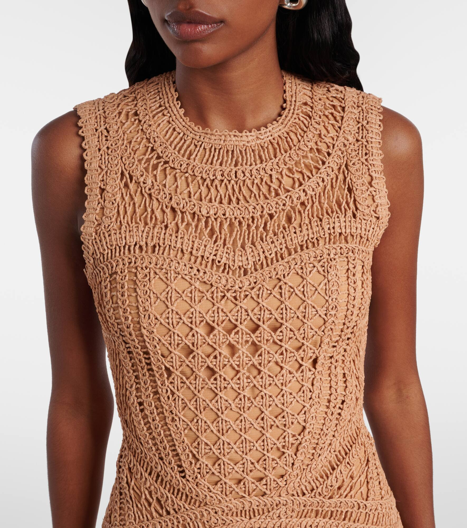 Coen raffia-blend minidress - 4