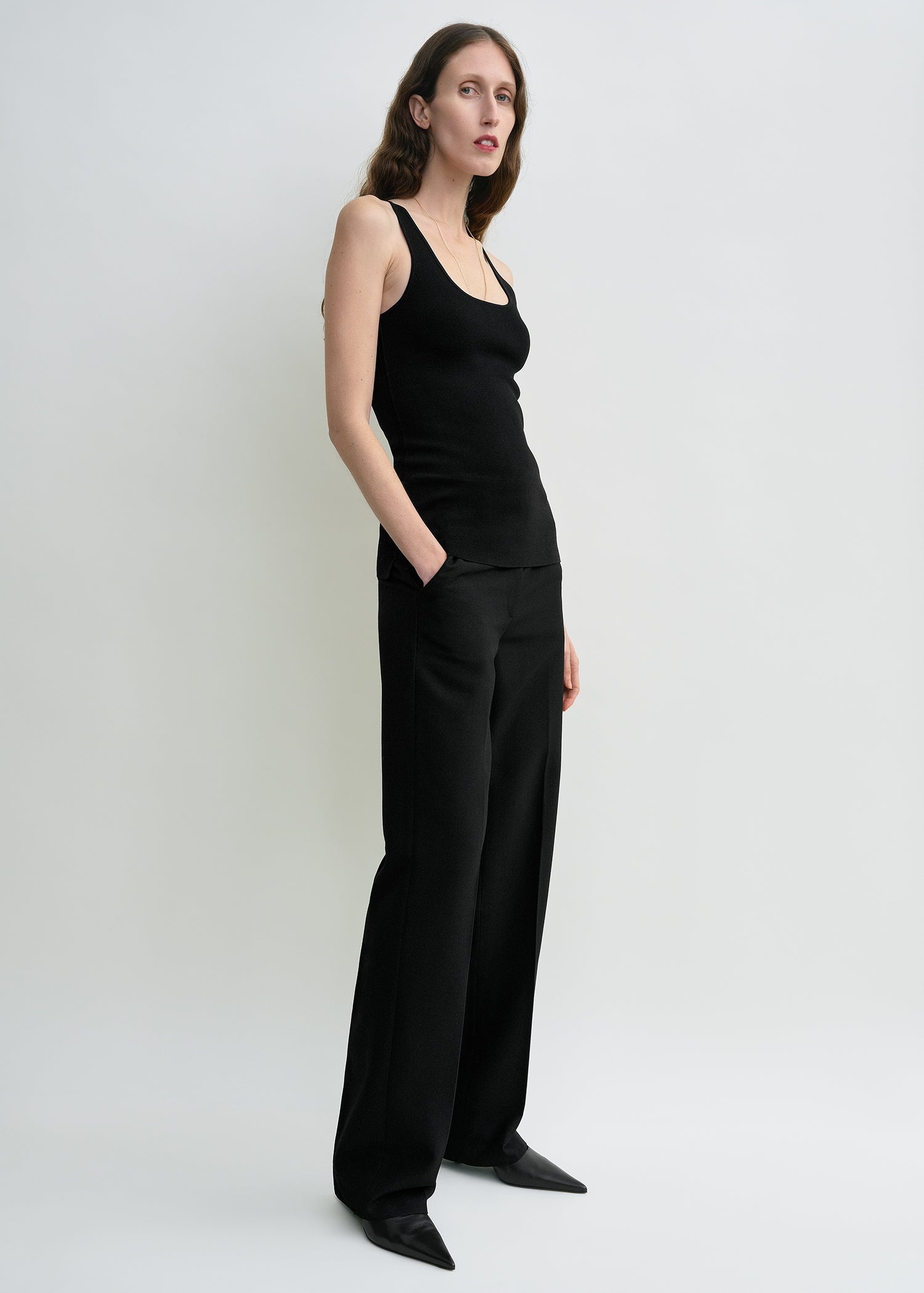 Compact knit tank black - 3