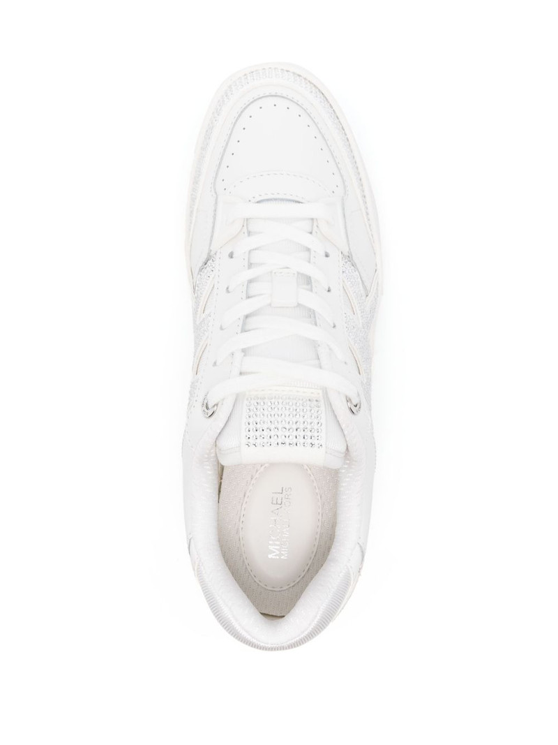 rhinestone-embellished leather sneakers 4