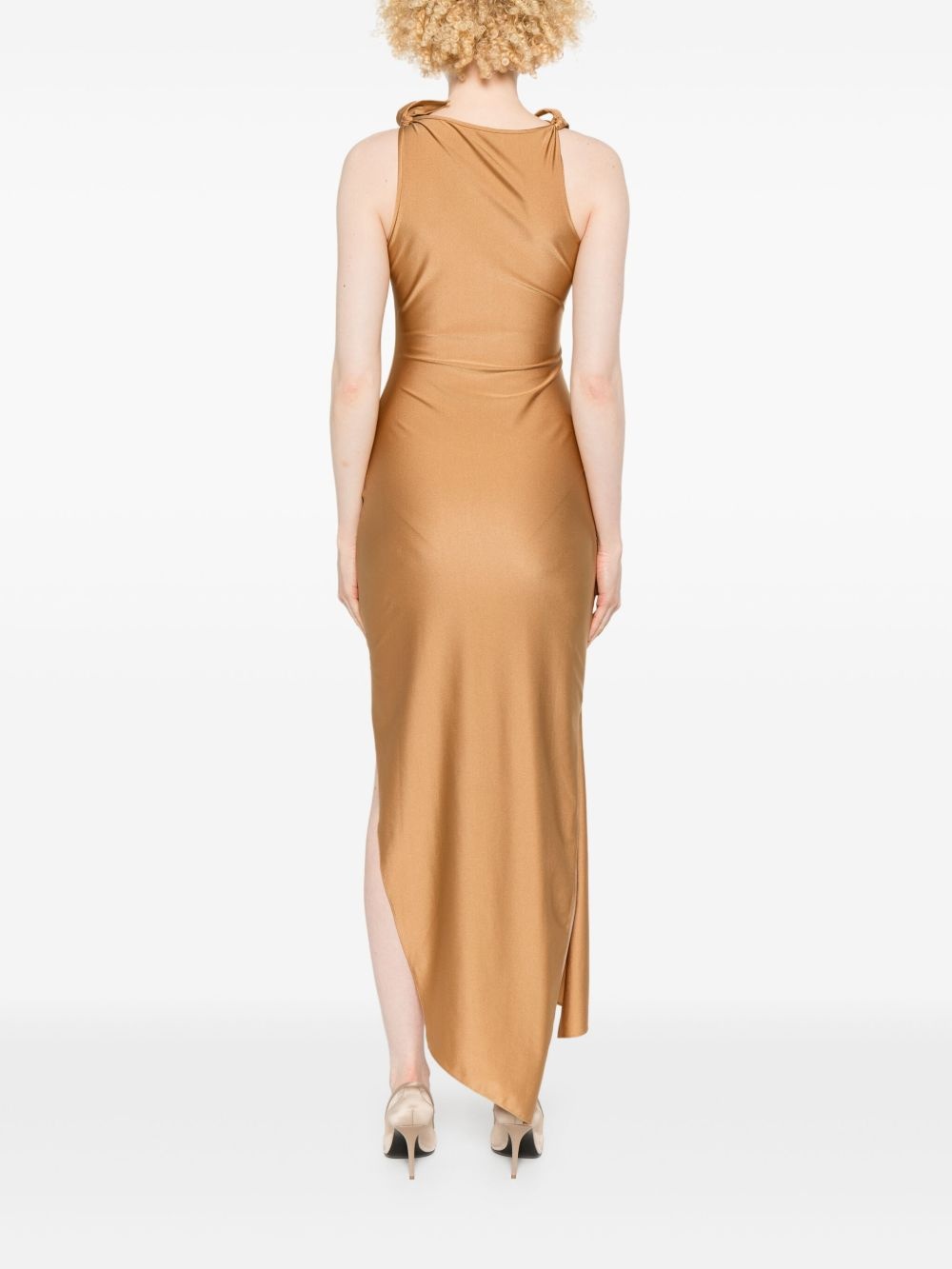 asymmetric flower maxi dress - 4