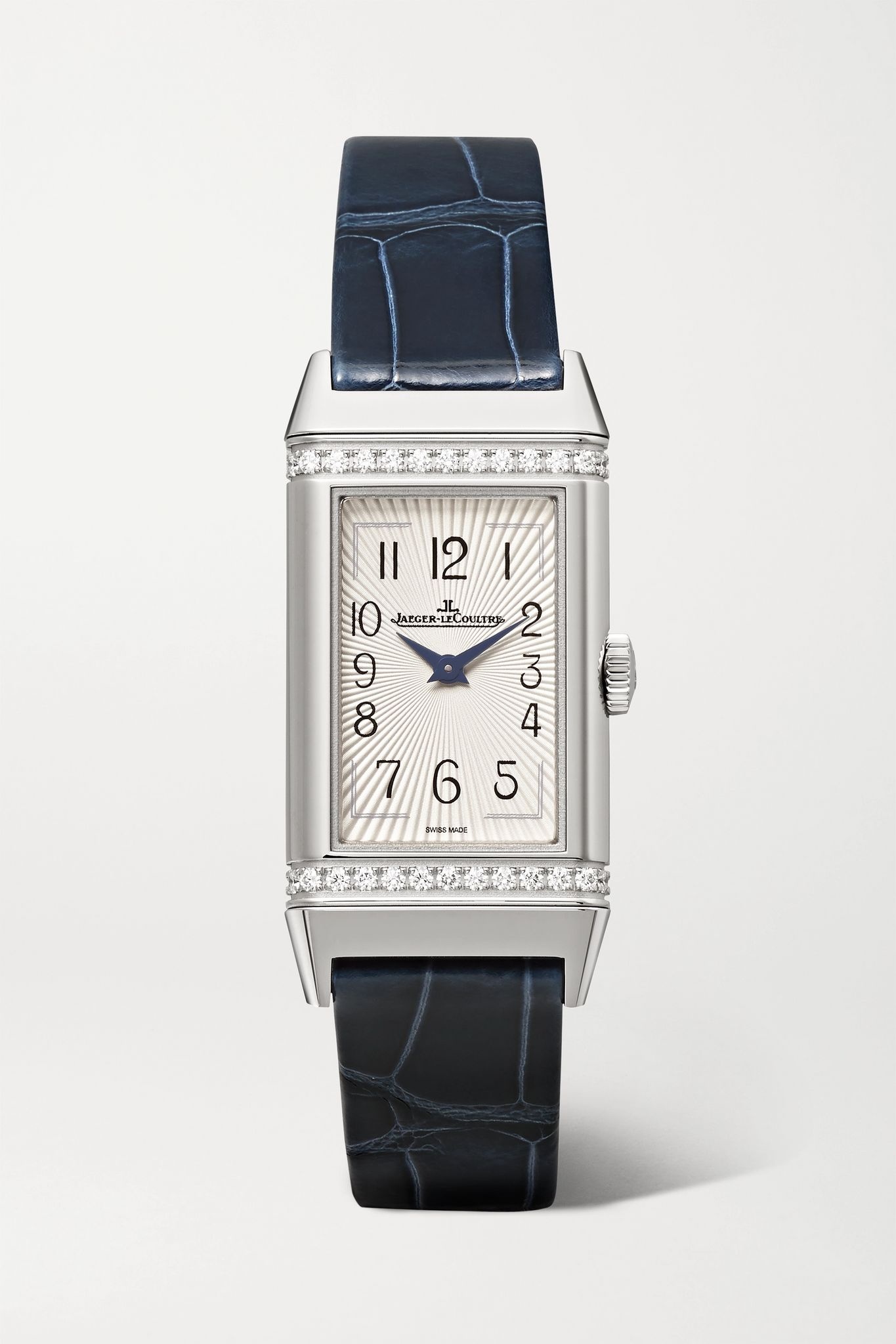 Reverso One medium 20mm stainless steel, diamond and alligator watch - 1