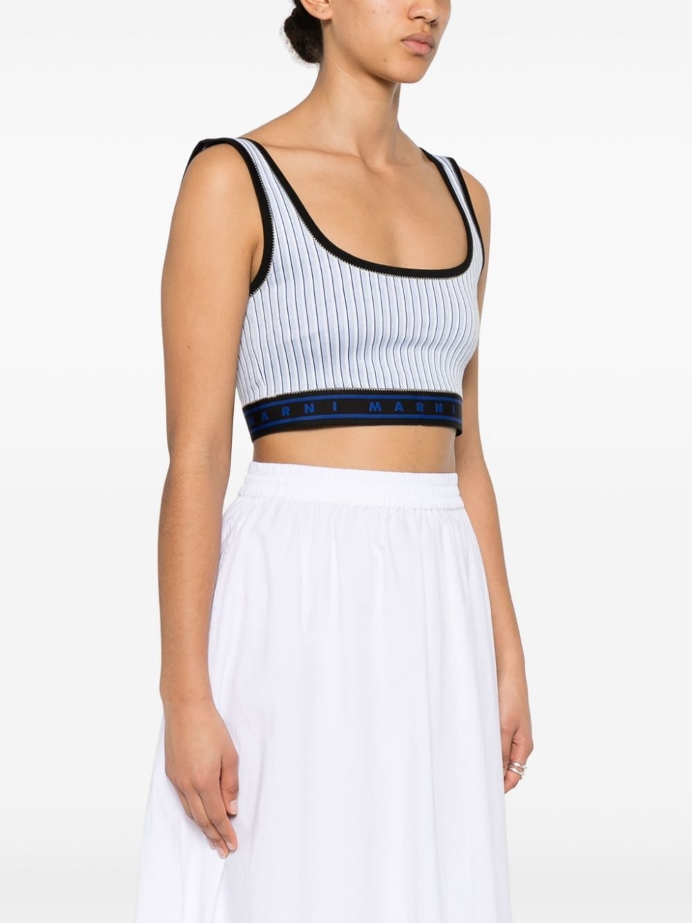 striped cropped tank top - 3