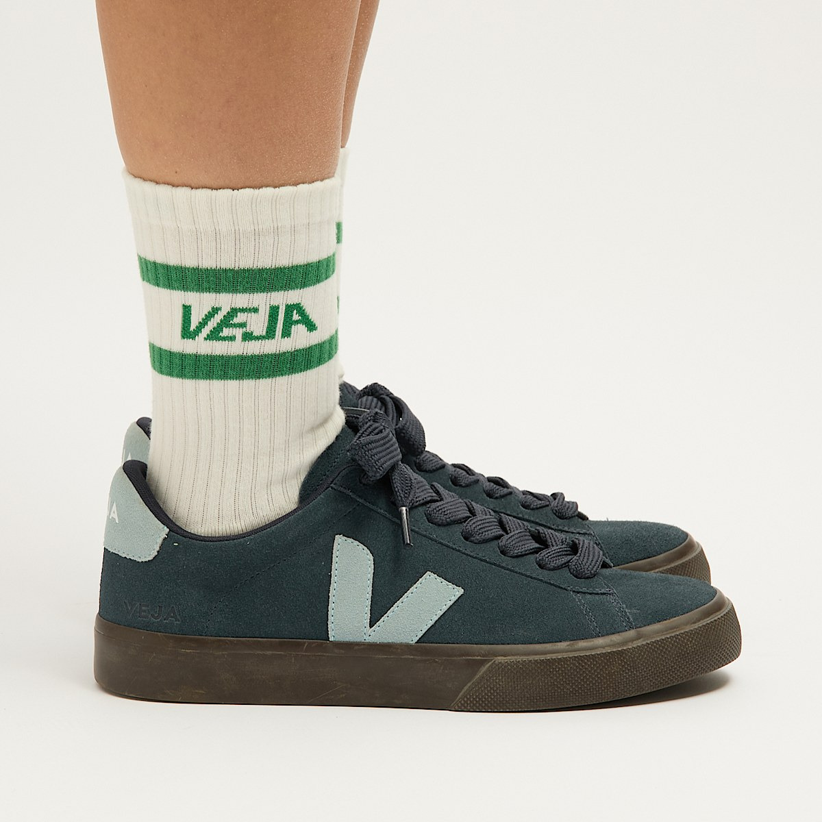 ICONIC SOCKS COTTON WHITE GREEN - 3