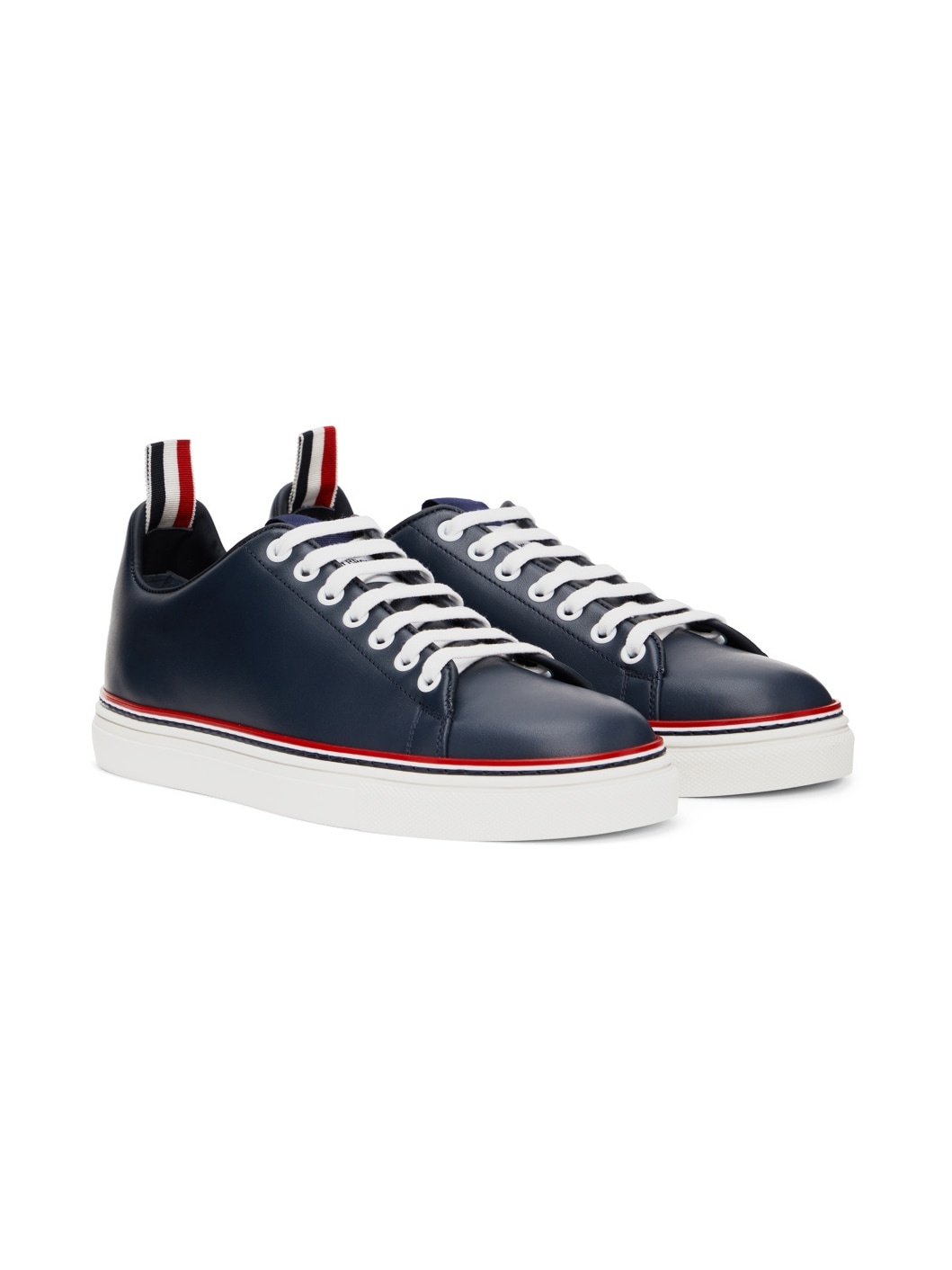 Navy Calfskin Tennis Sneakers - 4