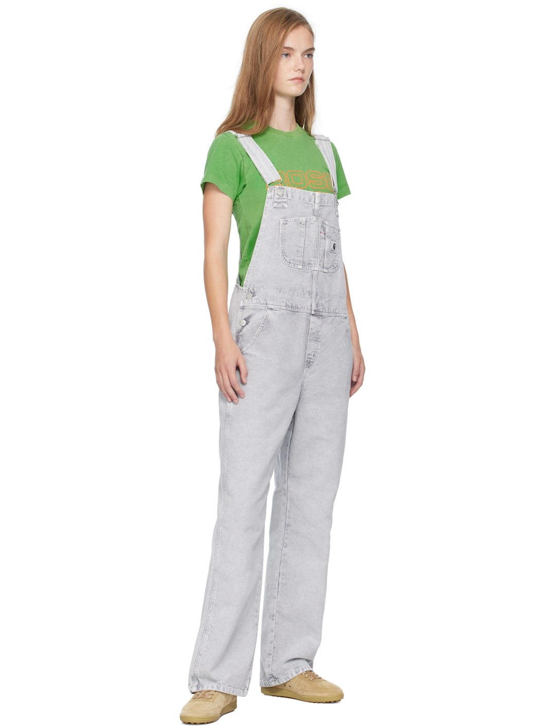 Gray Bib Straight Overalls - 4