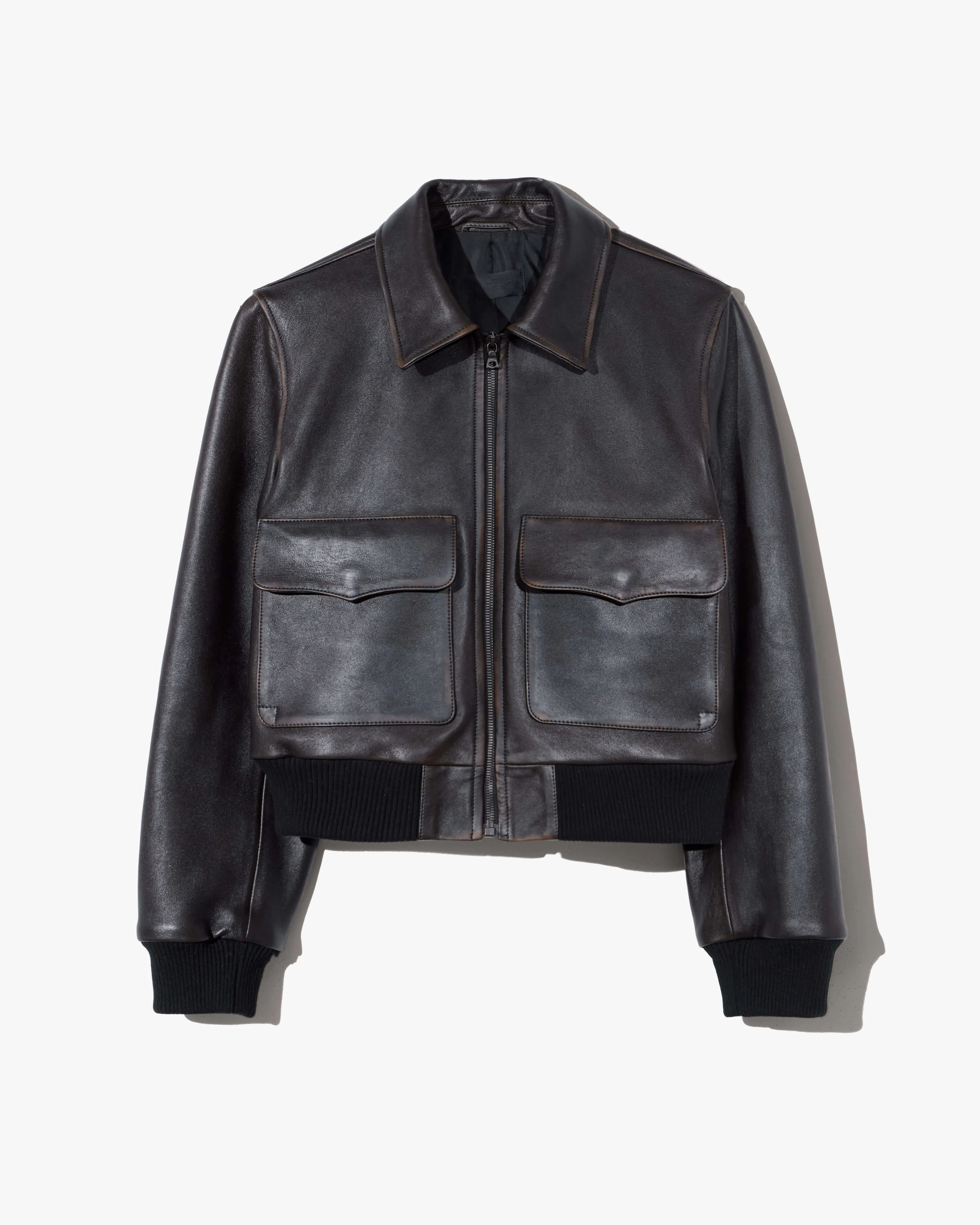 REDLEY LEATHER BOMBER JACKET - 1