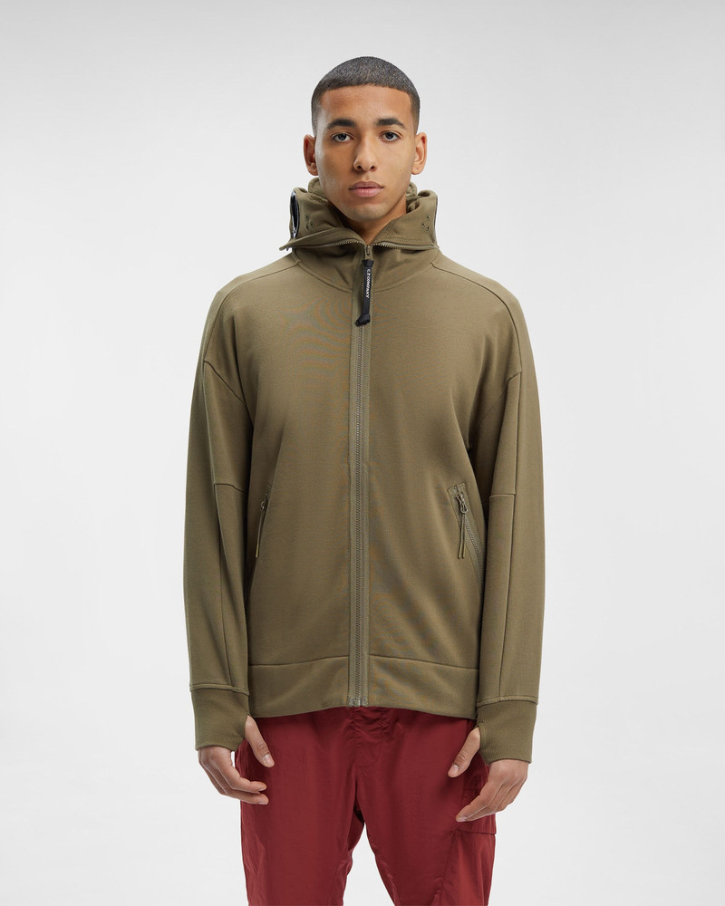 C.P. Company Diagonal Raised Fleece Zipped Goggle Hoodie outlook