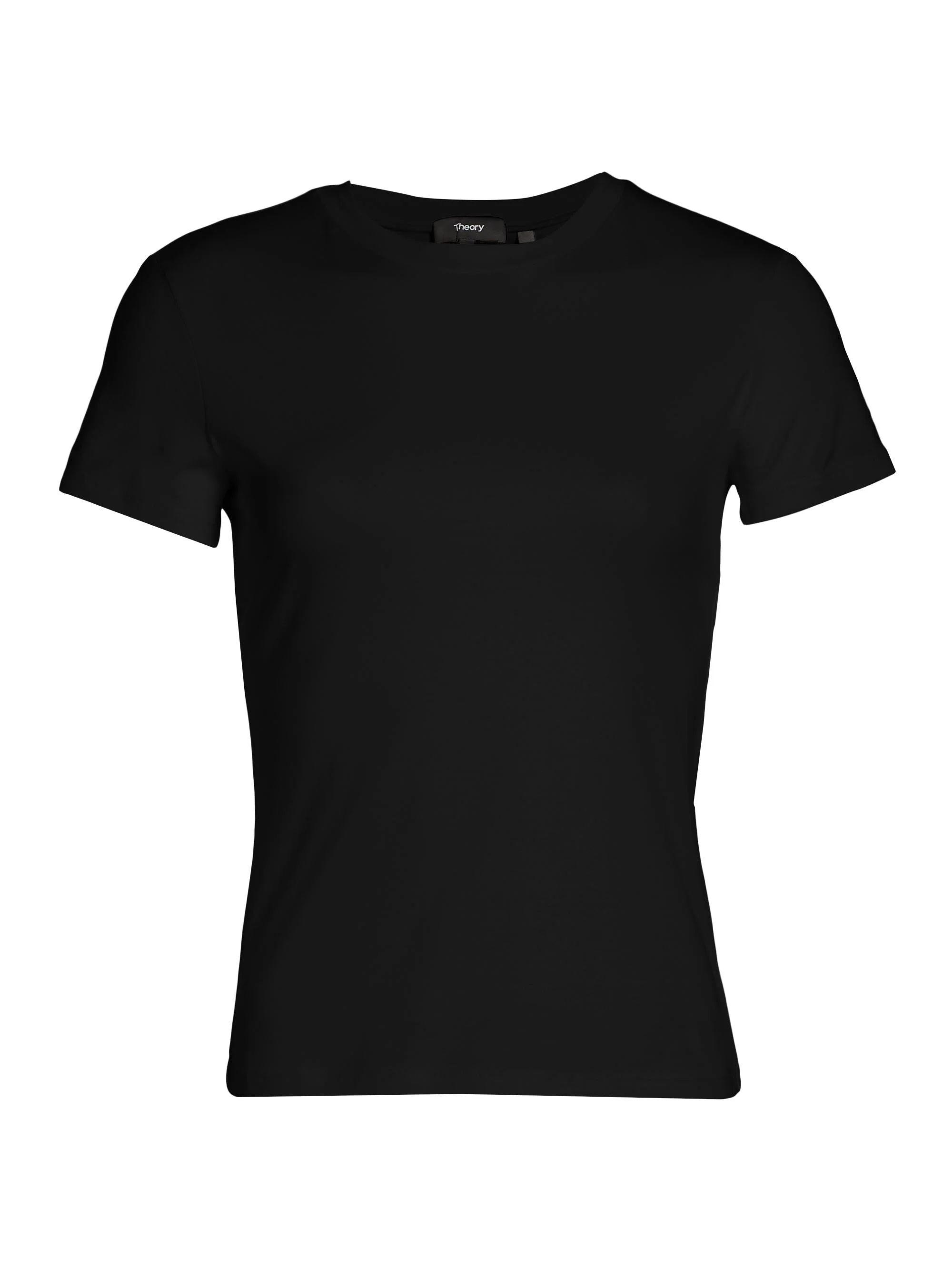 Women's Tiny Short-Sleeve Cotton Tee - Black - 1