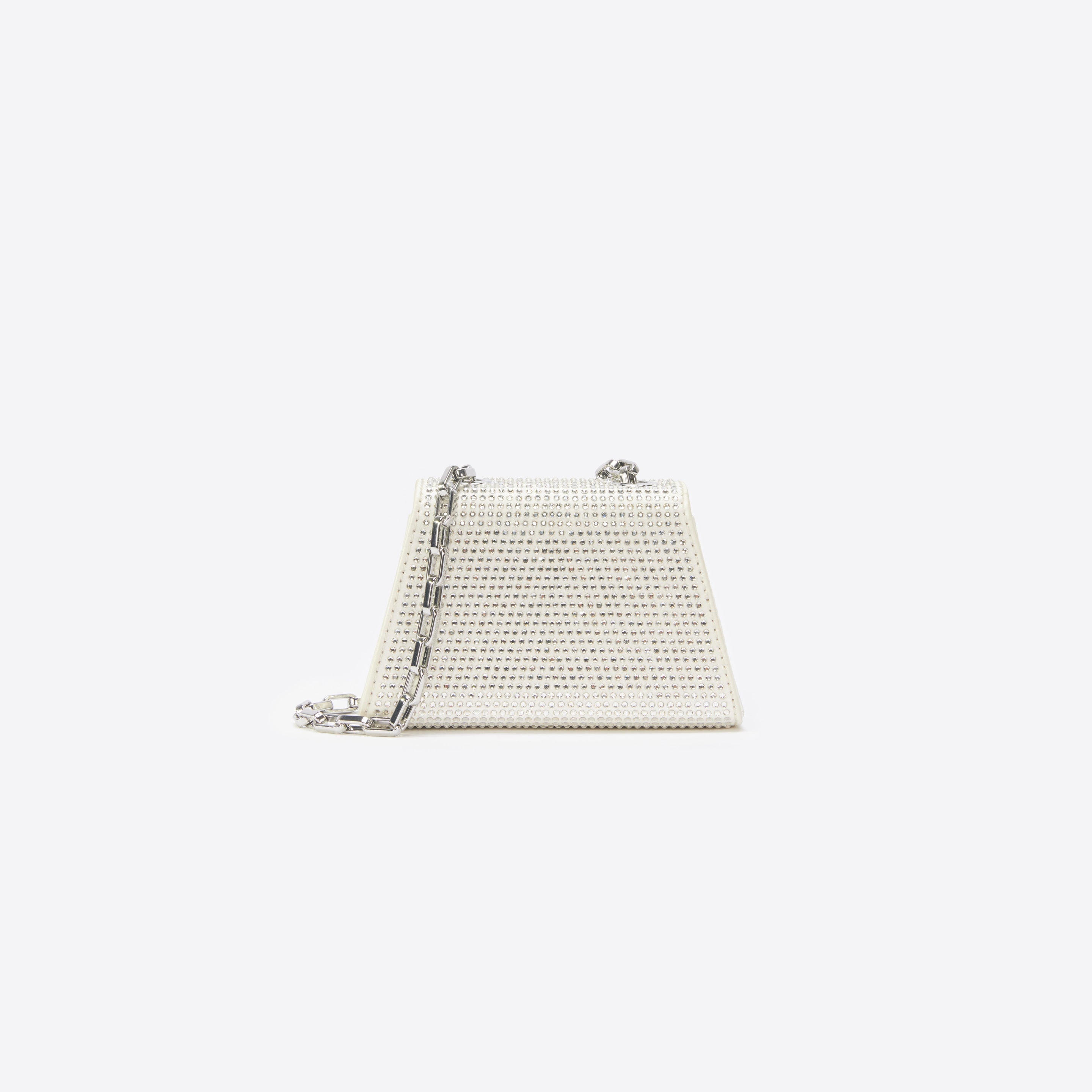 Cream Rhinestone Micro Bow Bag - 3