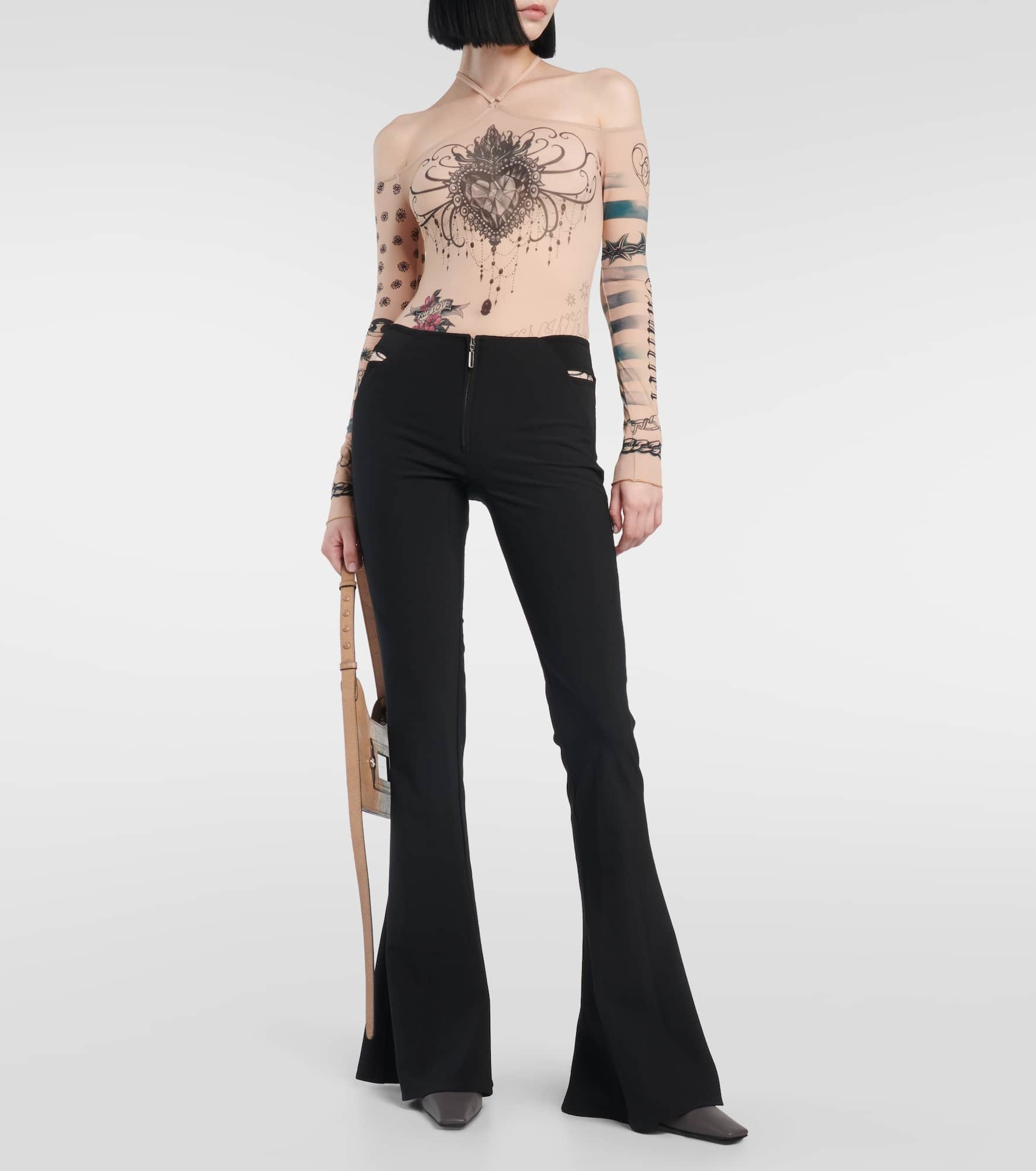 x KNWLS cutout flared pants - 2