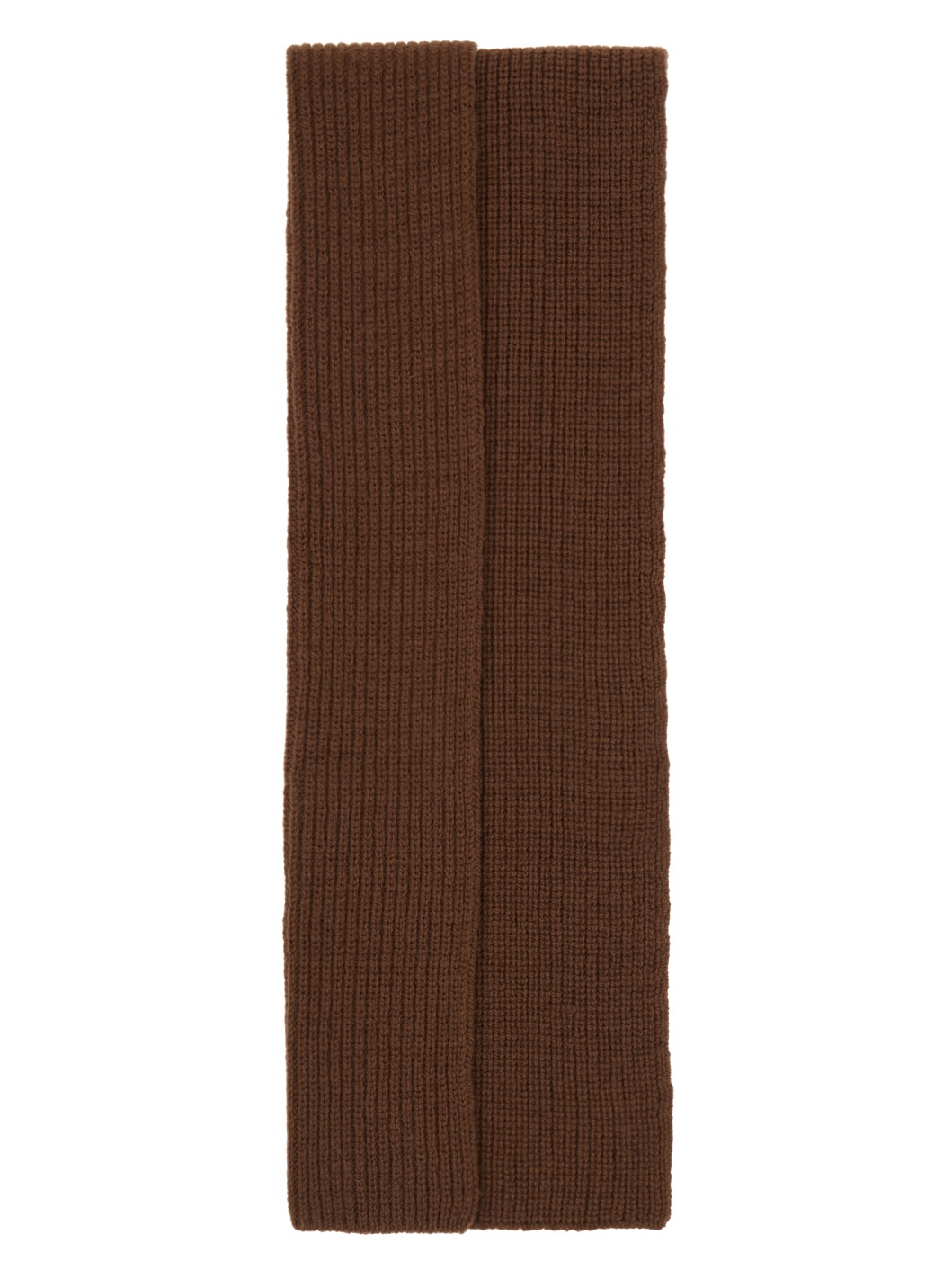 Brown Ribbed Scarf - 1