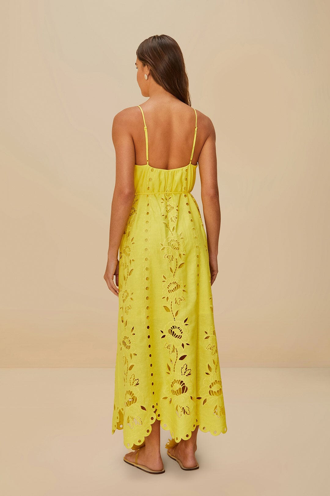 Yellow Richelieu Sleeveless Lenzing™ Ecovero™ Euroflax™ Maxi Dress - 4