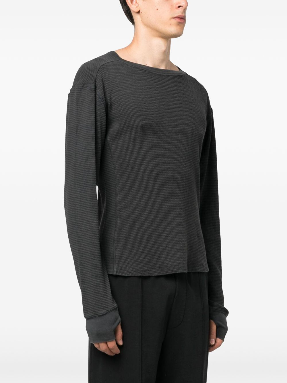 washed textured-finish jumper - 3