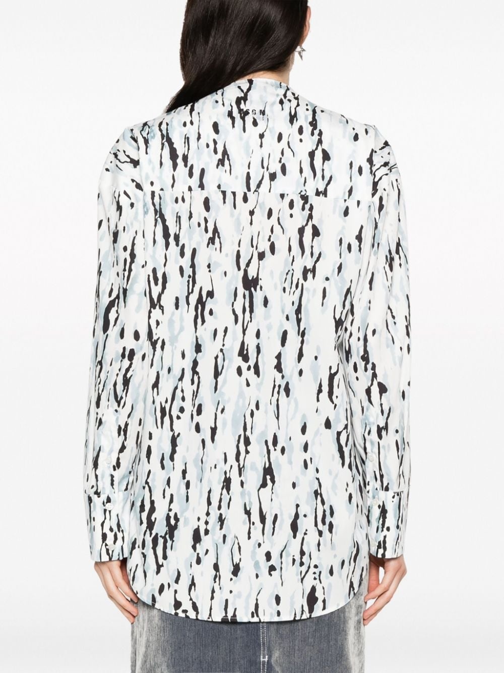 graphic-print cotton blouse - 4