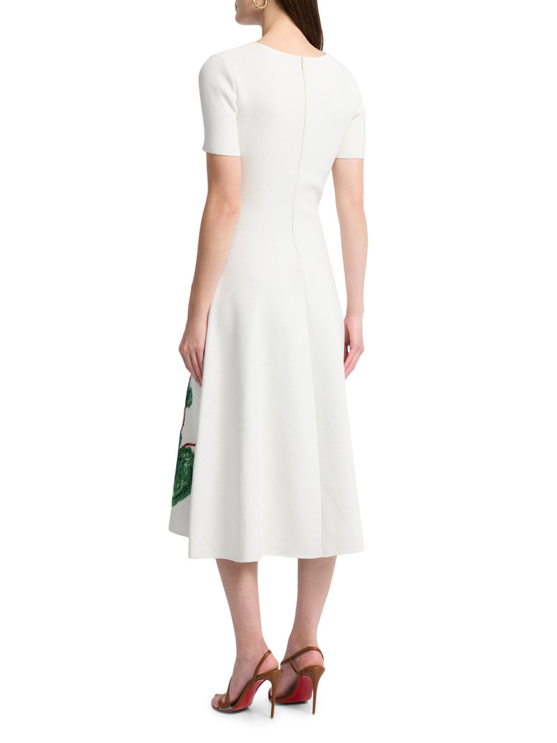 Women's Cyclamen Short-Sleeve Fit & Flare Dress - Ivory 5