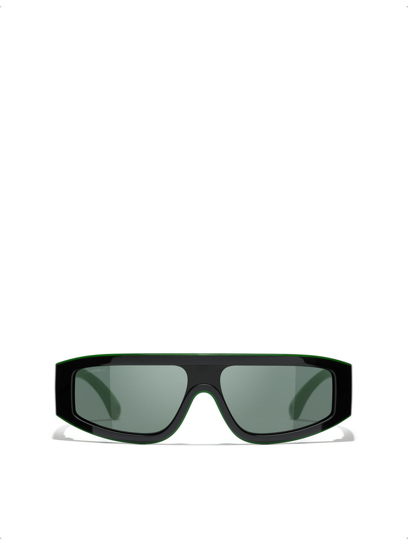 CH6057 rectangular-frame curved nylon sunglasses 1