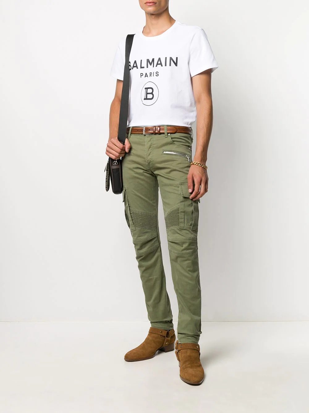 tapered fit cargo trousers - 2