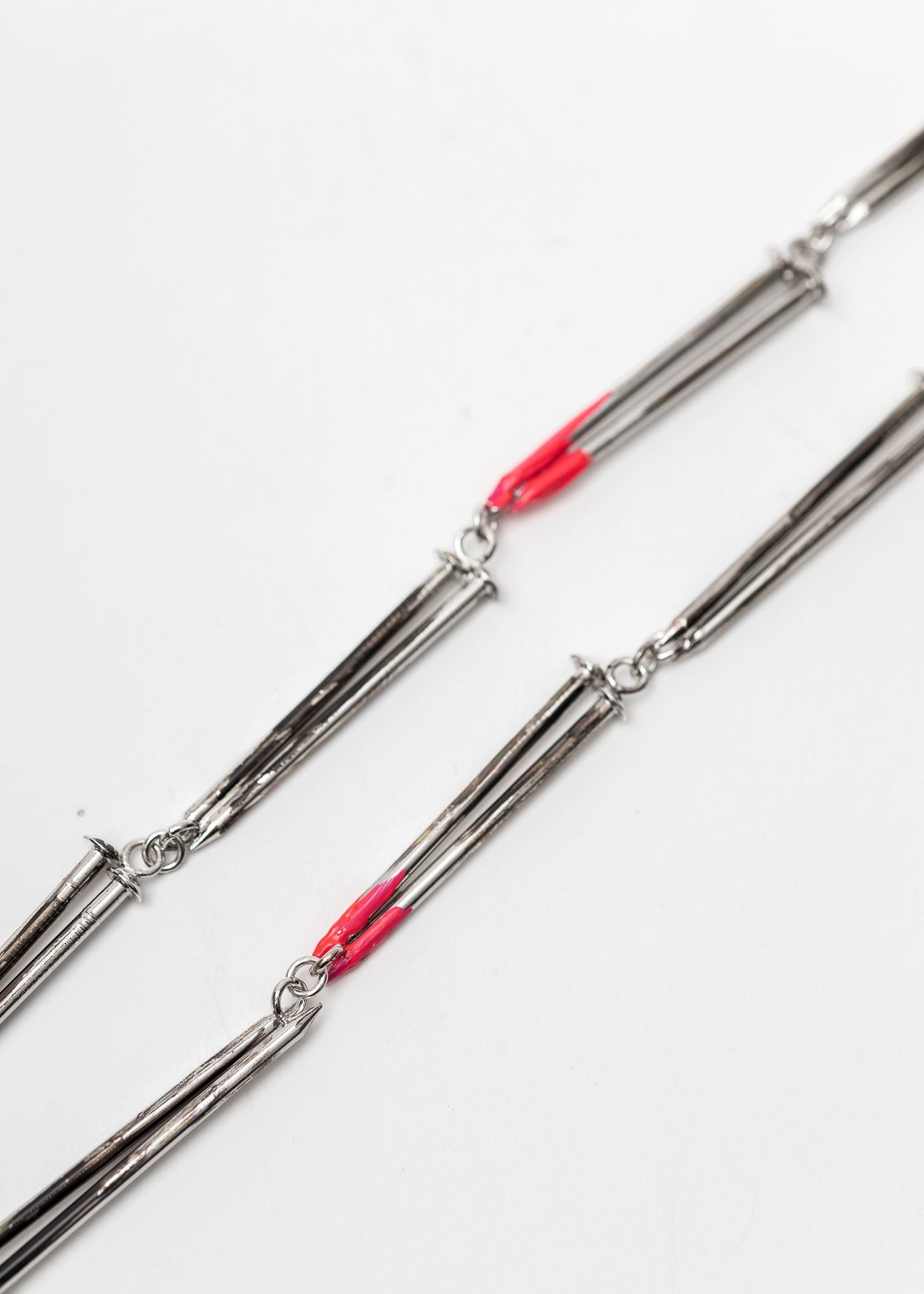 SILVER NAIL CHAIN NECKLACE COLLABORATION WITH MALCOLM GUERRE - 5