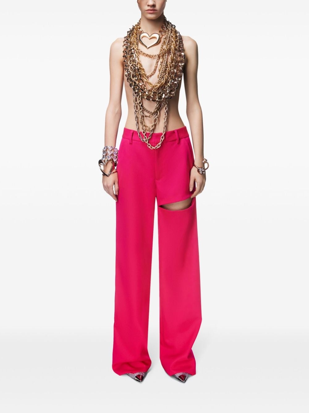 Asymmetric slit trousers - 2