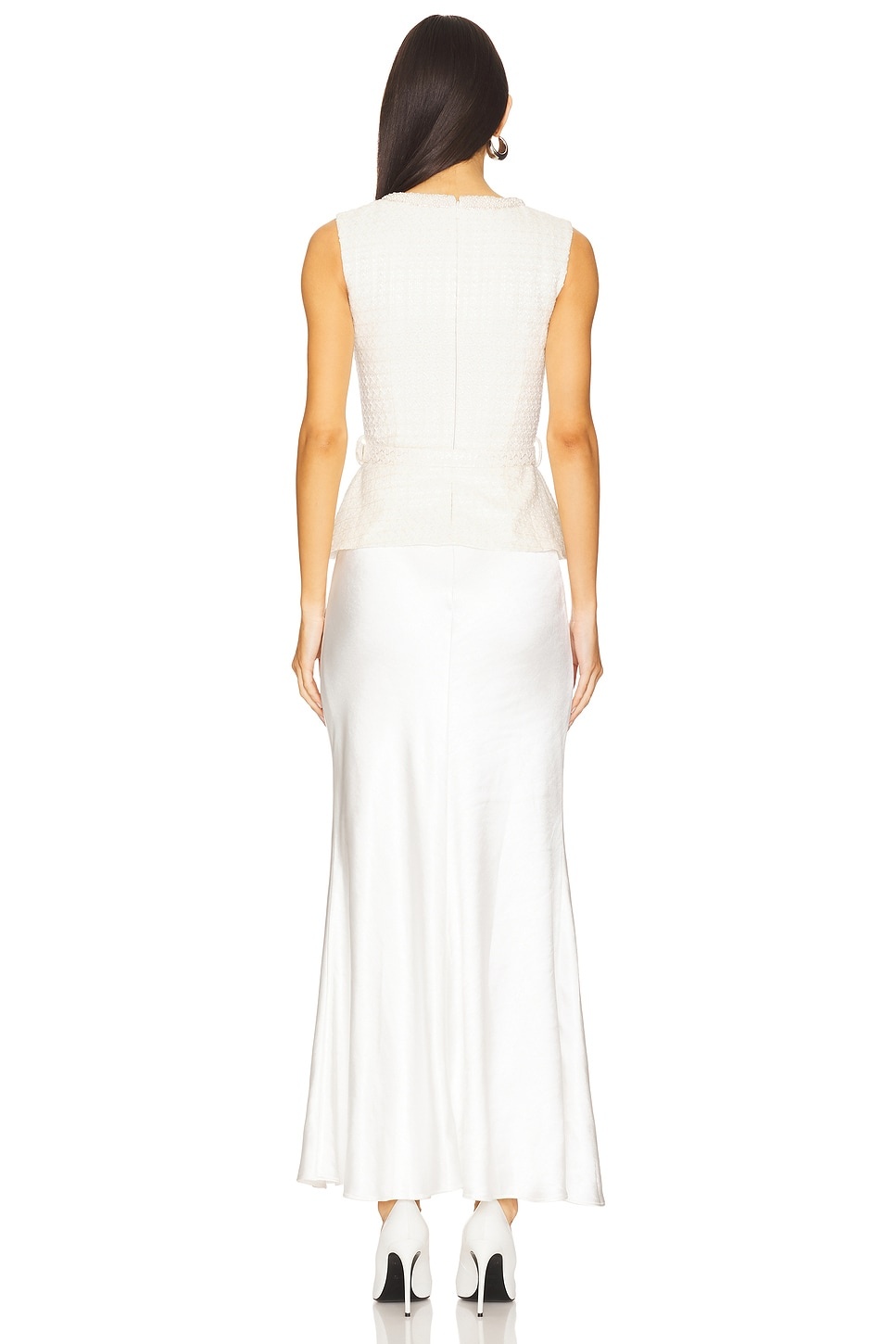 Cream Boucle Midi Dress - 3