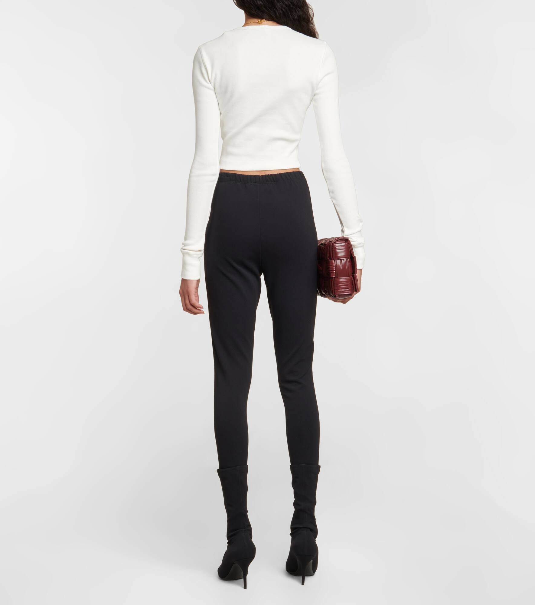 x Hailey Bieber HB cotton-blend jersey crop top - 3