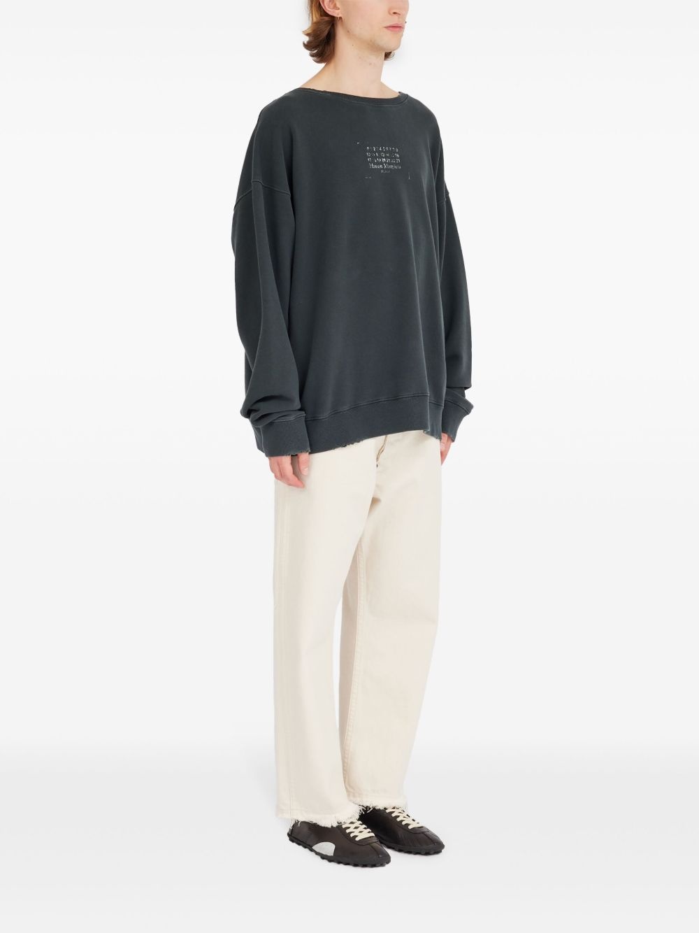 numbers motif sweater - 3