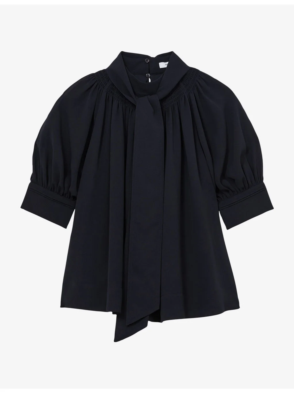 Lerina Tie-Neck Crepe Blouse - 1