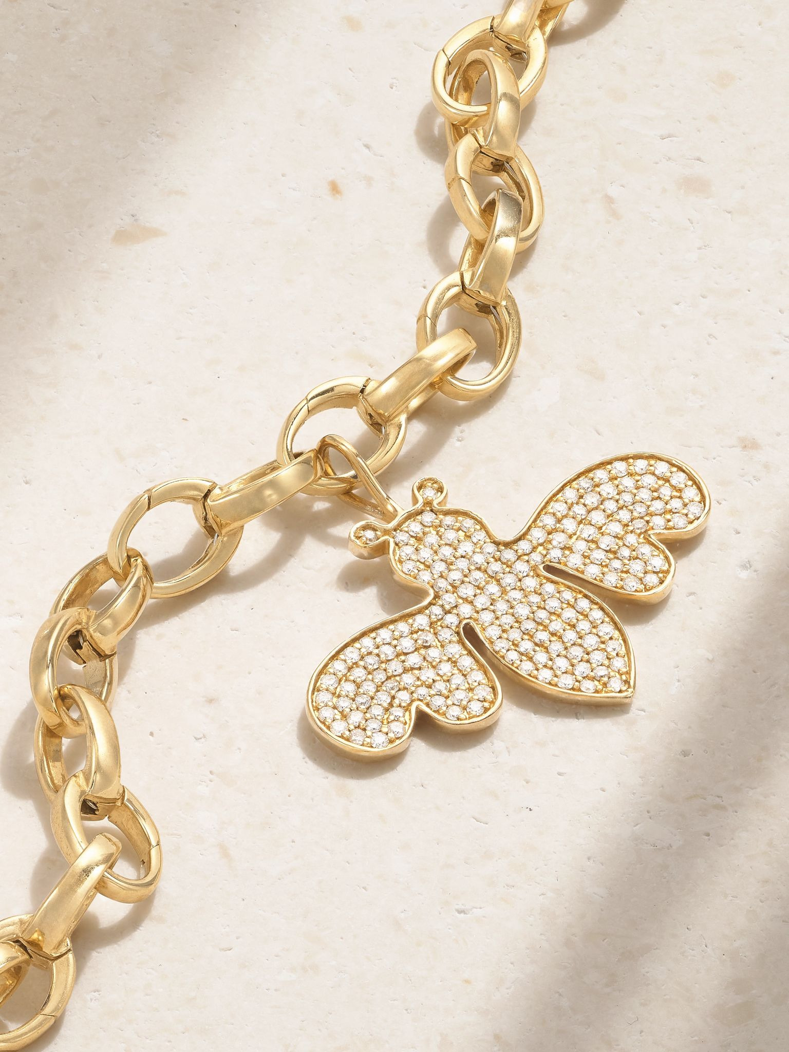 Bee 14-karat gold diamond bracelet Gold - 4