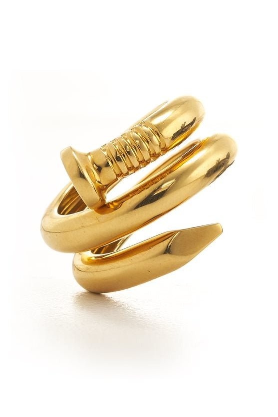 Polished Gold Nail Ring - 1