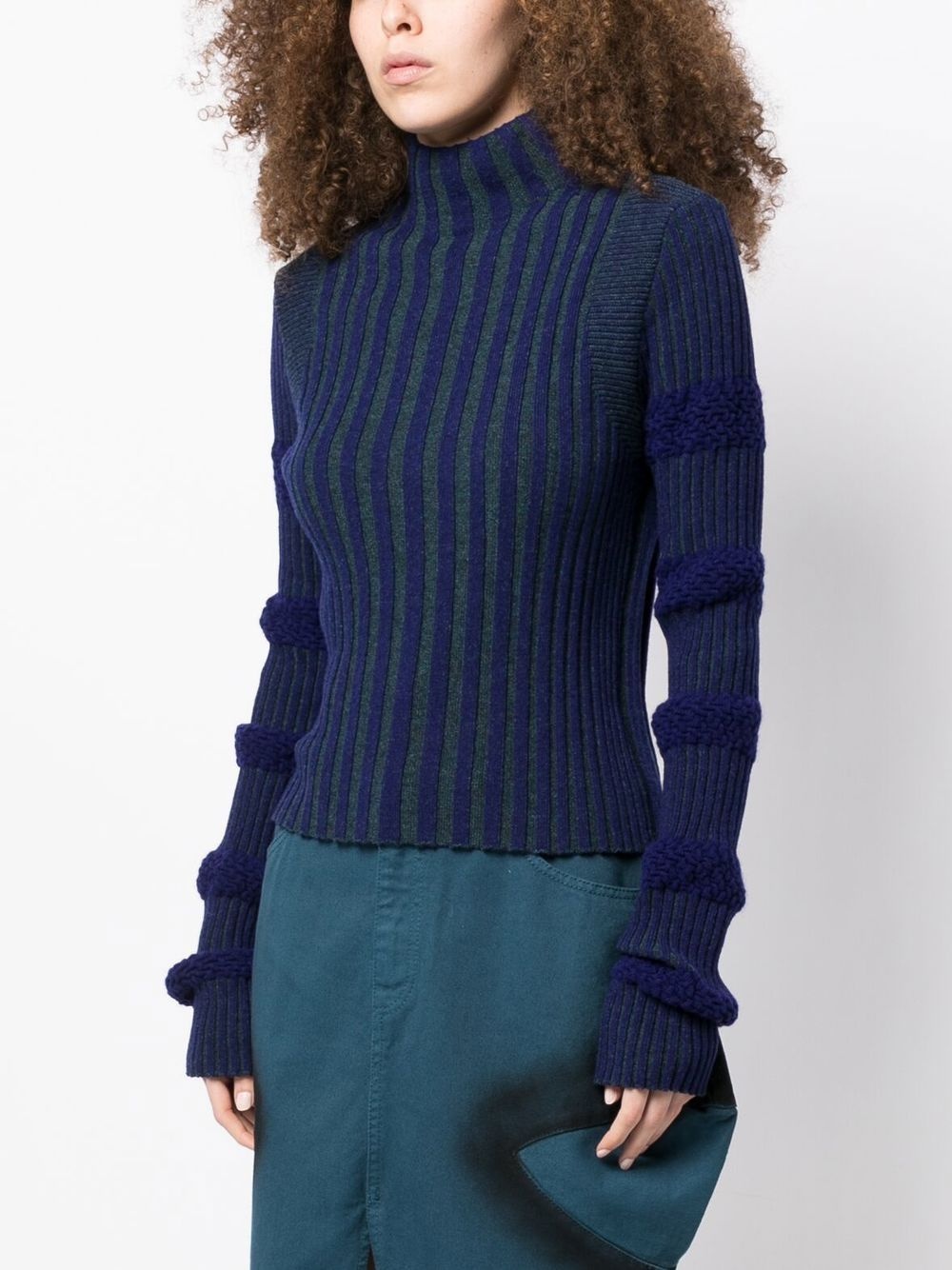 ribbed-knit long-sleeve jumper - 3