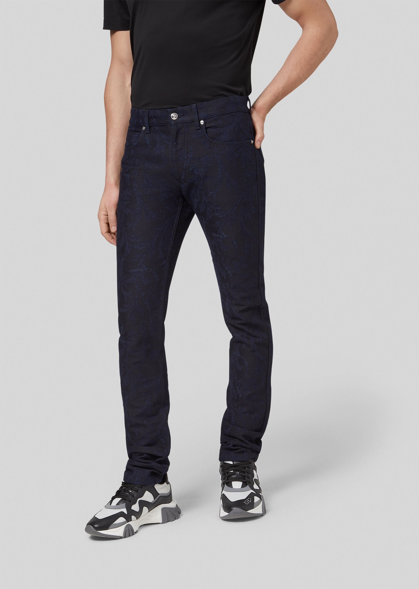 Barocco Pattern Jacquard Jeans - 2