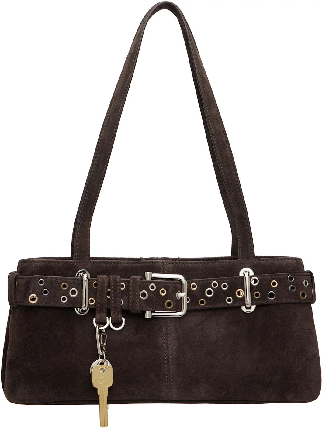 Brown Shoulder Brocle Mini Bag - 1