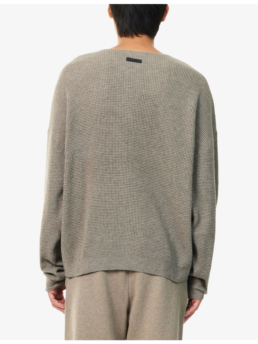 Long-Sleeve Logo-Embroidered Waffle-Knit Jumper - 4