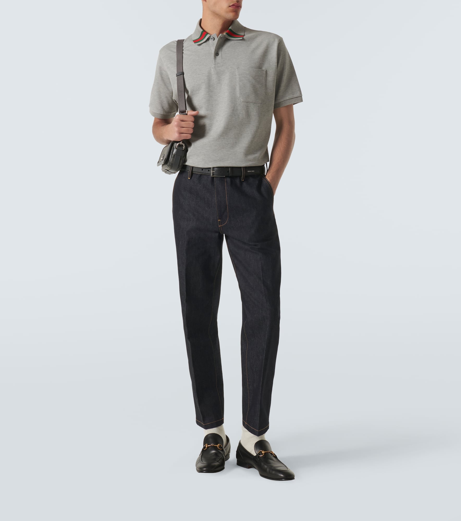 Web Stripe cotton-blend piqué polo shirt - 2