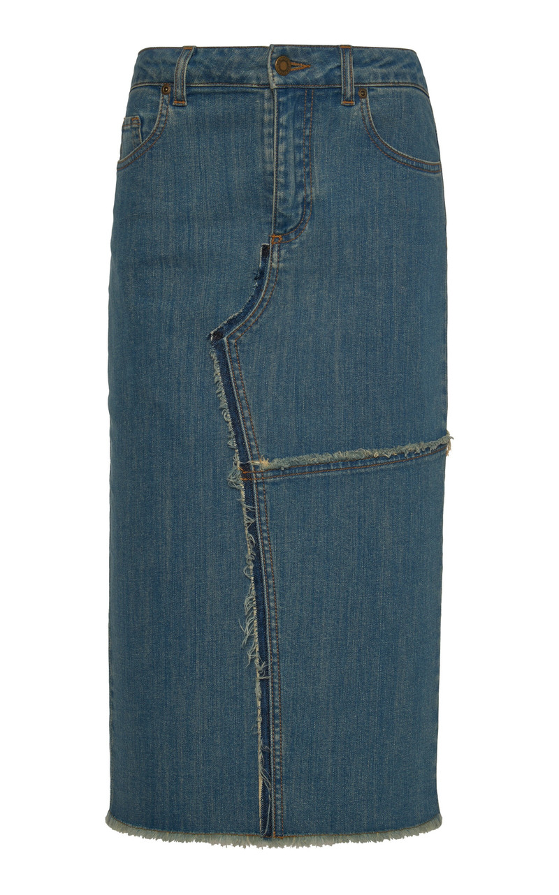 Comfort Washed Denim Pencil Skirt blue - 1