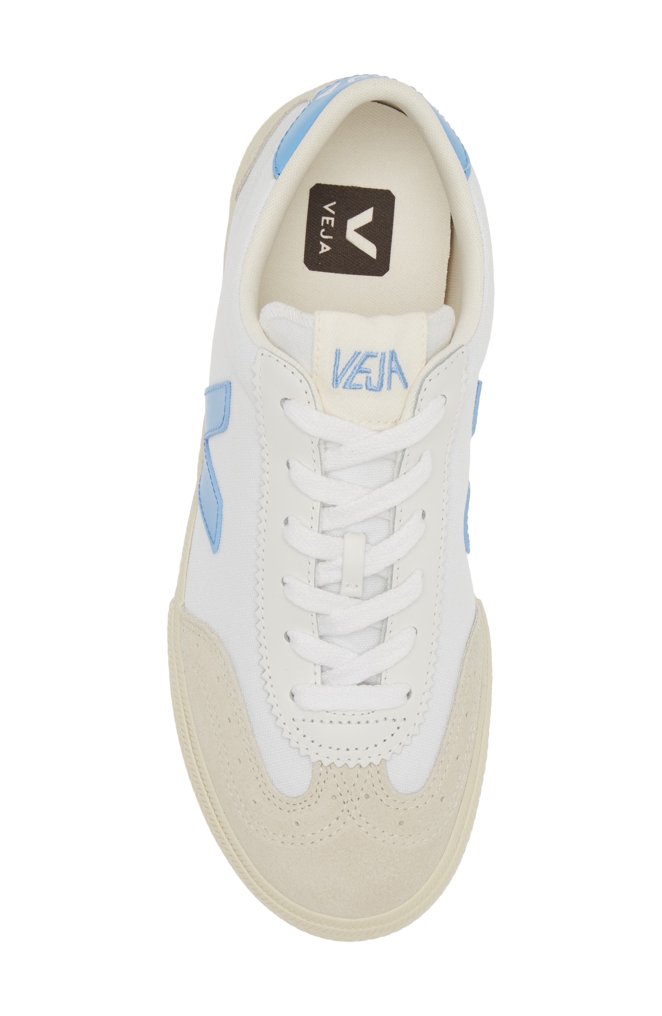 Veja Volley Canvas Sneaker in White/Aqua at Nordstrom - 5