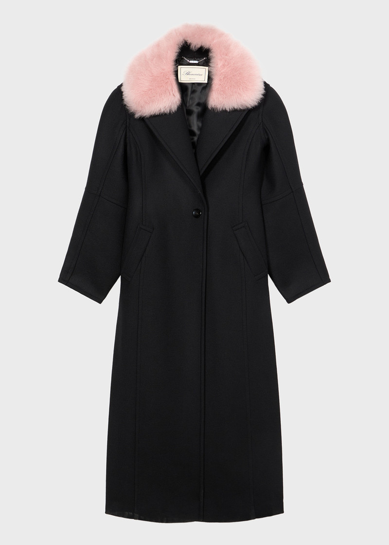 LONG COAT WITH FAUX FUR COLLAR 1