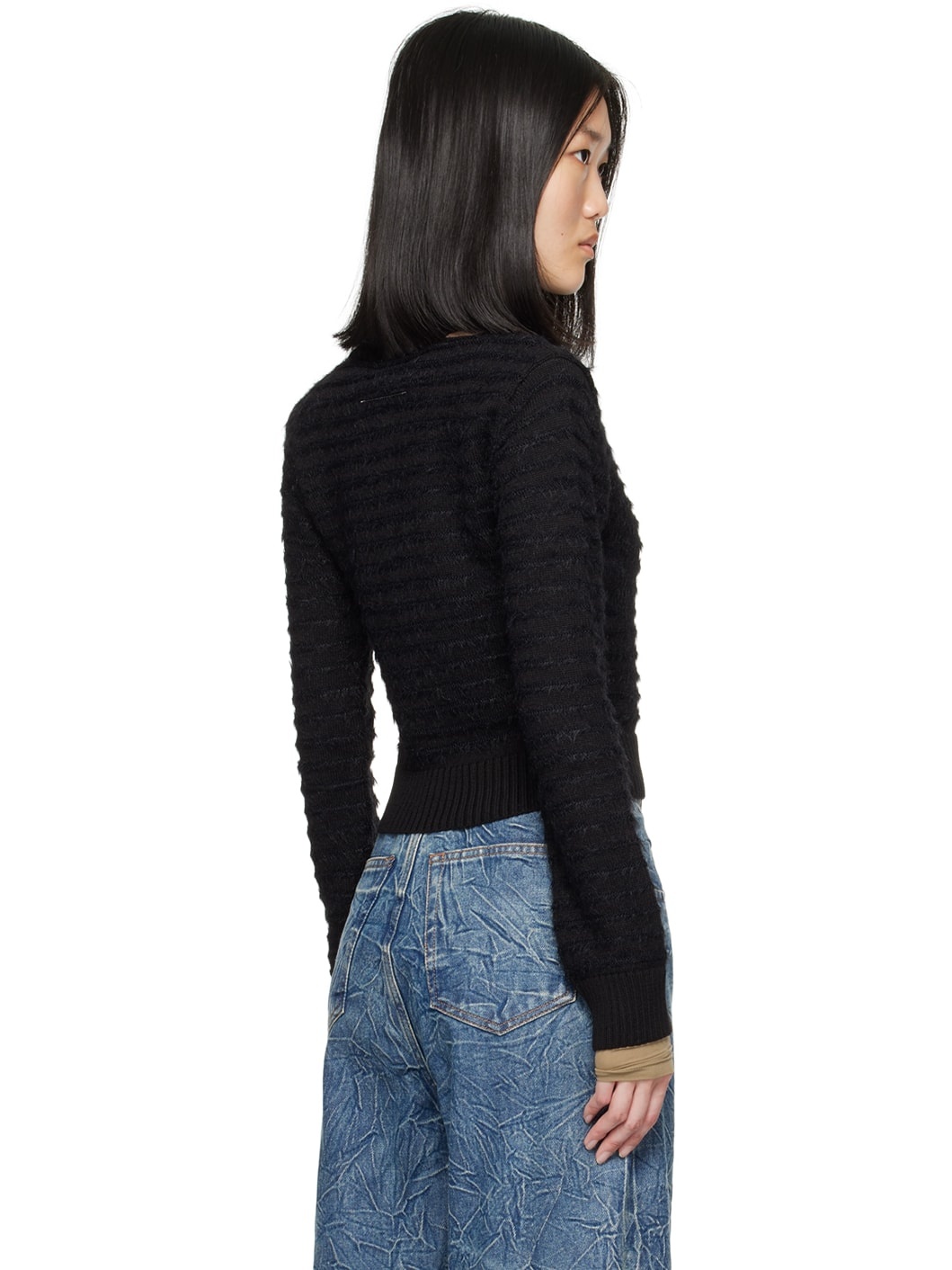 Black Striped Cardigan - 3