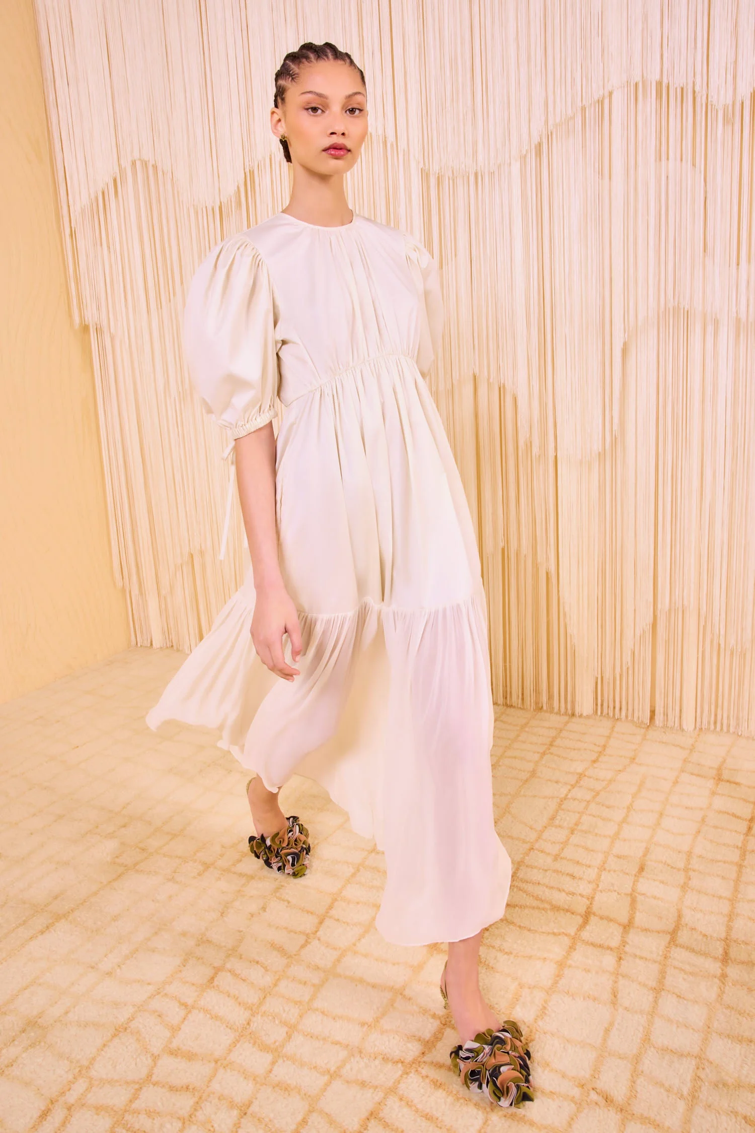 Collage Short Sleeve Midi Dress - 1