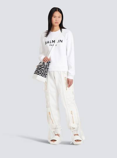 Balmain Eco-designed cotton sweatshirt with Balmain logo print outlook