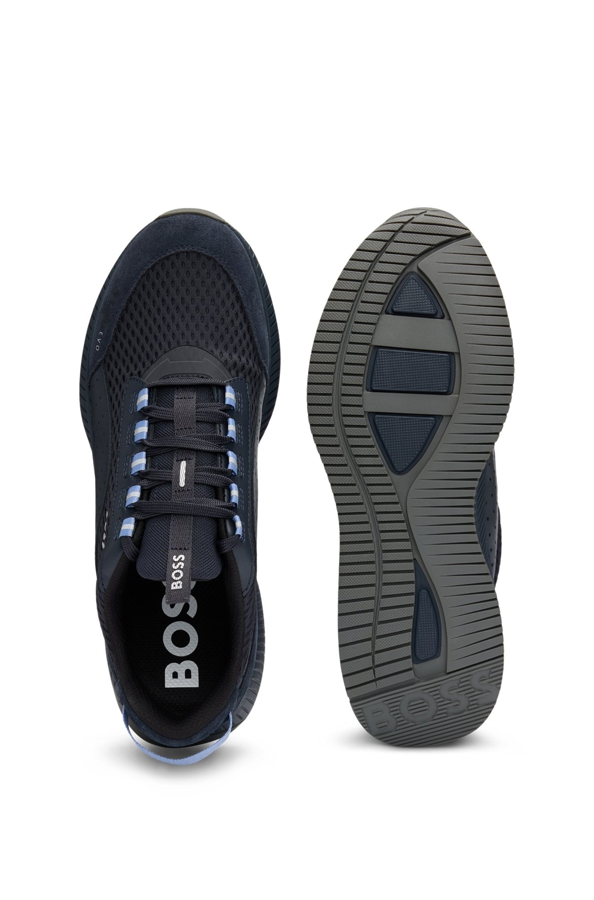 TTNM EVO SUEDE, LEATHER AND MESH TRAINERS WITH RIBBED SOLE - 4