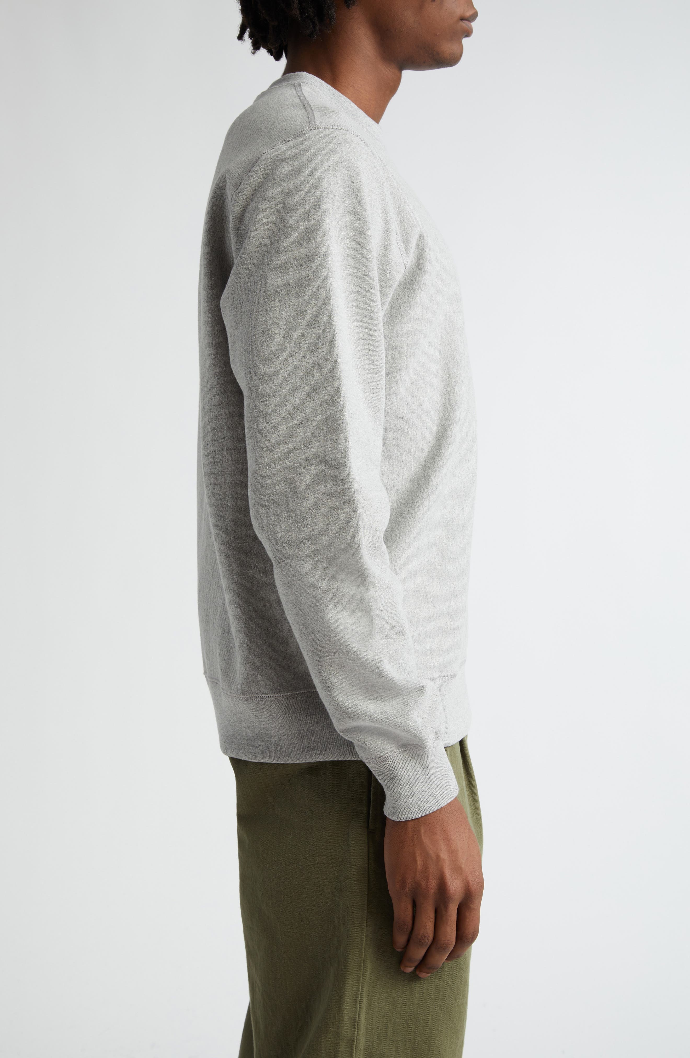 Noah Classic Cotton French Terry Crewneck Sweatshirt in Heather Grey at Nordstrom - 3