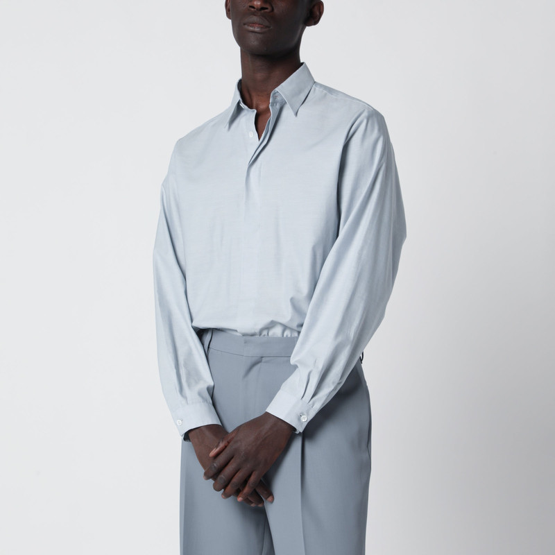 Light Blue Cotton Blend Shirt 1