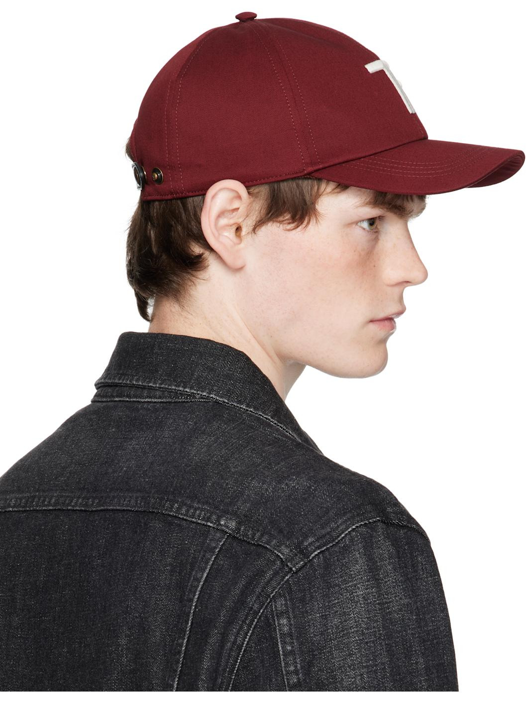 Red Brushed Cotton Cap - 3