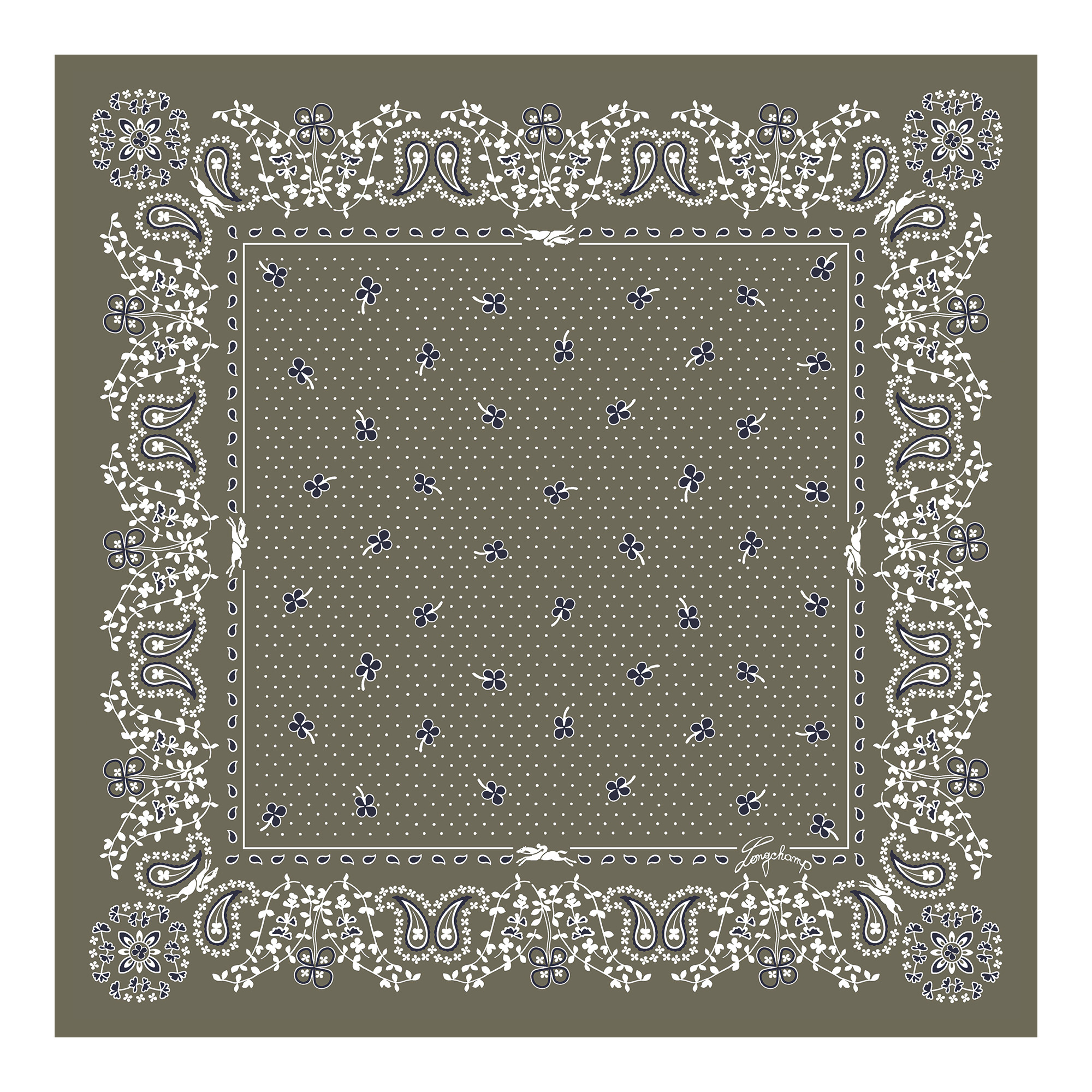 French Bandana Silk scarf 50 Artichoke - OTHER - 1